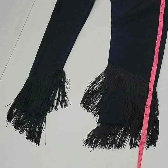 ZARA Costumized  The Vintage High Waisted Black Fringe Jeans - Picture 6 of 15